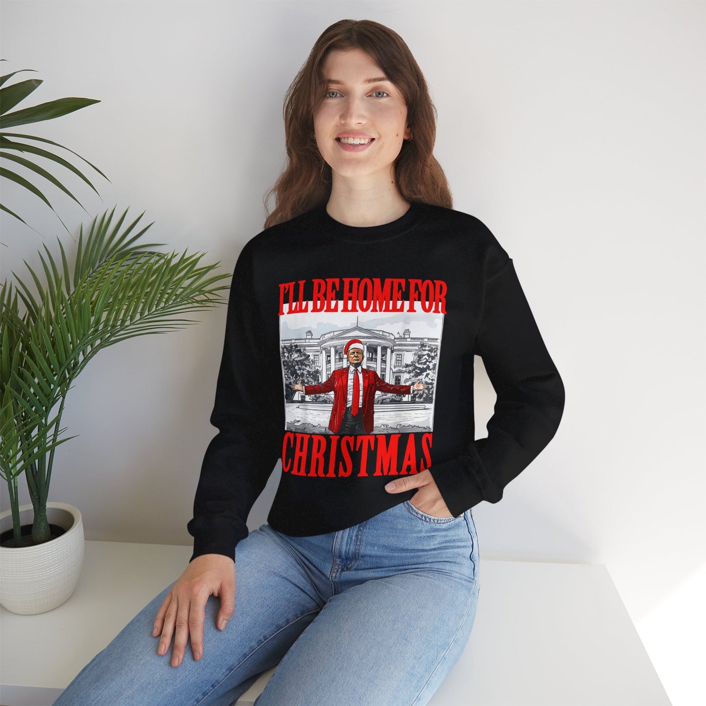 Trump, Donald Trump, Home for Christmas, Christmas Gift, GOP, Holiday Gift, Sweatshirt, Maga, Co-Worker Gift, Gag Gift, Friend Gift